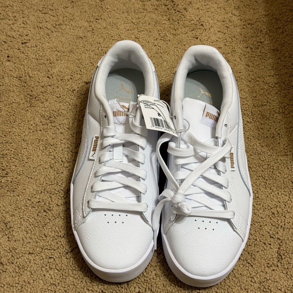 New Puma Court White Sneakers Size 8